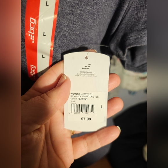 NWT BCG Navy Blue V Neck Ladies Tee Size Large - Picture 3 of 8